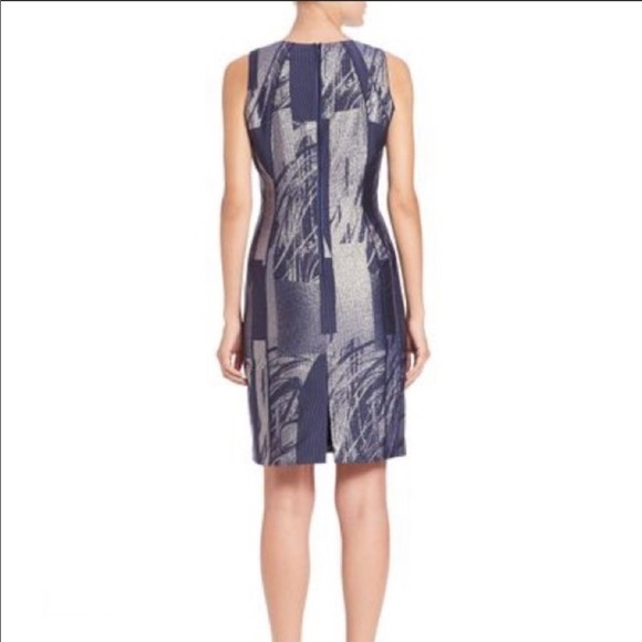 Lafayette 148 New York Delia Prism Jacquard Sheath Dress Abstract Print Size 2 - Picture 4 of 9